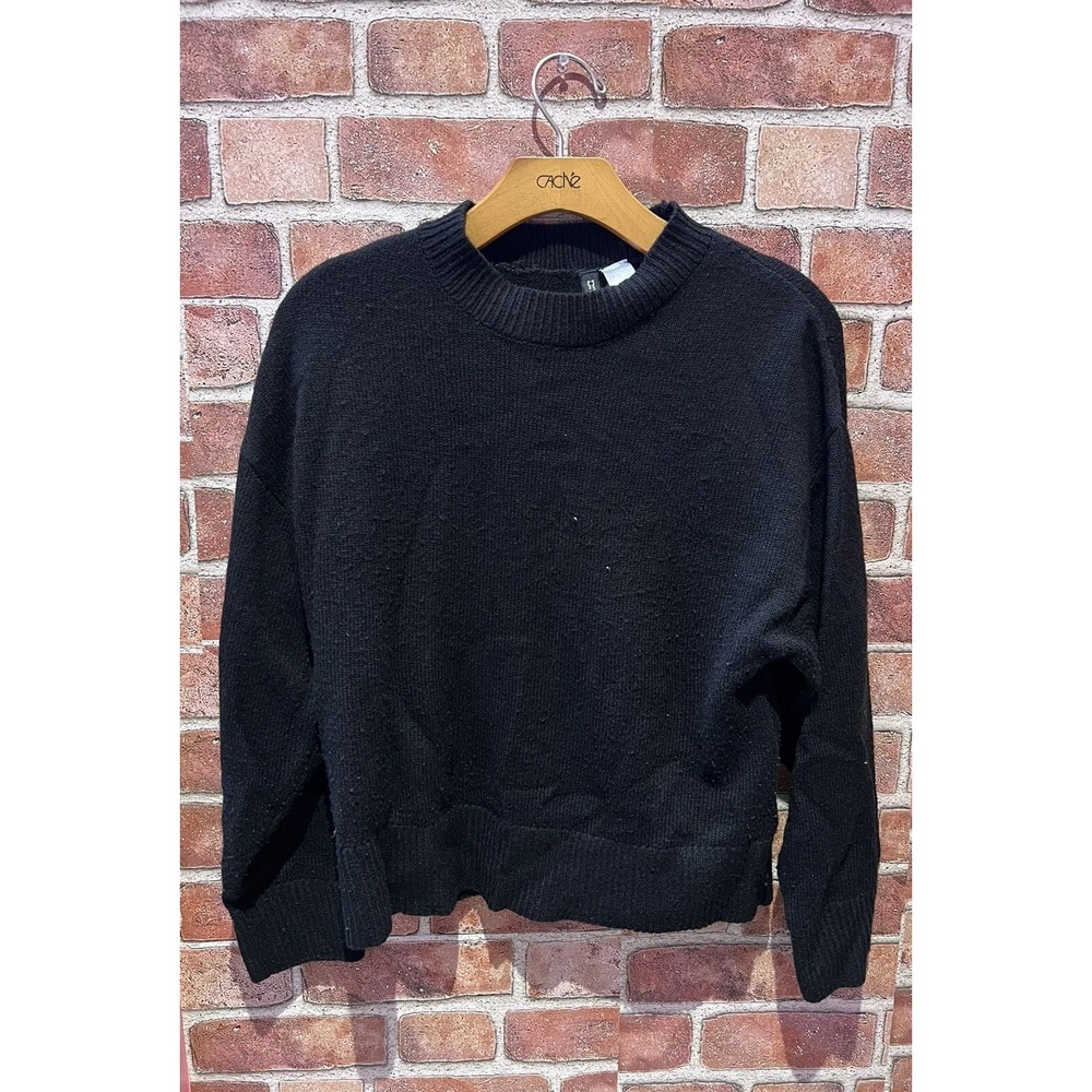 Divided H&M Womens XS Pullover Sweater Black Mock Neck Long Sleeve Ribbed